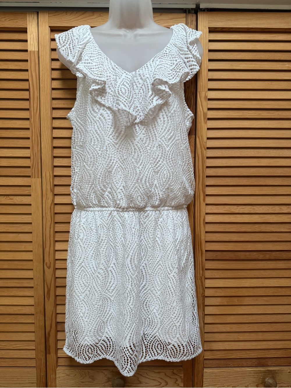 Lilly Pulitzer Alessa White Flowing Leaf Lace Ruffle Romper Size L Bridal Boho